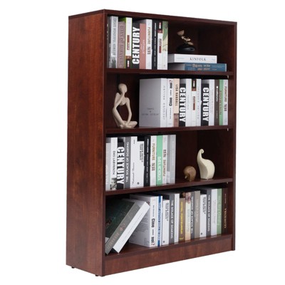 Sevobal Decorarive Bookshelf Large Bookshelf for Bedroom 4 Shelf Office Bookcase for Living Room, Brown, 33"*11.6"48"