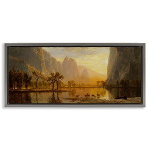 Stupell Industries Yosemite Valley Classic Painting Floating Frame Canvas Art, Gray, 25" x 11" - 1 of 4