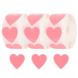 Unique Bargains Vinyl Self-Adhesive Heart-Shaped Waterproof Stickers Label 1500 Pcs - 1 of 4