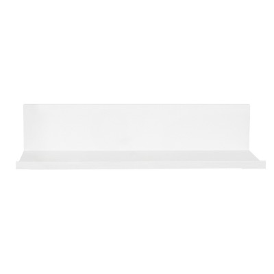 White Aluminum No-Stud Floating Wall Shelf, 13-Inch
