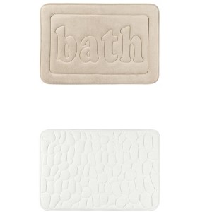 Unique Bargains 2Pcs Memory Foam Water Absorbent Quick Dry Non-Skid Bottom Soft Bathroom Rugs - 1 of 4