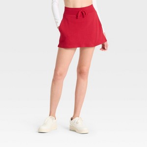 Women's Mid-Rise Interlock Skort - Wild Fable™ - 1 of 3