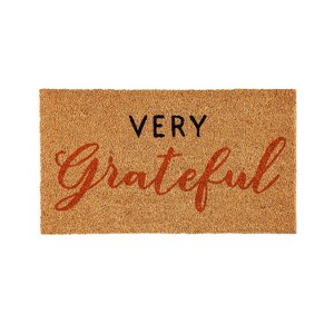 Evergreen Flag Funny Welcome Coir Doormat | Everyday 28" x 16" Front Door Mat Outdoor Entrance | No Slip Door Rugs Entryway Indoor | Very Grateful - 1 of 4