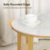 Artloge 2 Tiers Sofa Side End Table Living Room Decor Golden Frame Sintered Stone Top - 3 of 4