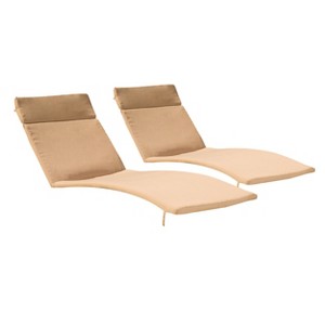 Christopher Knight Home Salem Outdoor Water Resistant Fabric Chaise Lounge Cushions (Set of 2) - 1 of 4