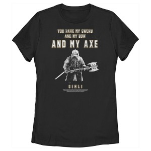 Women's Lord of the Rings Fellowship of the Ring Gimli You Have My Sword and My Bow and My Axe T-Shirt - 1 of 4