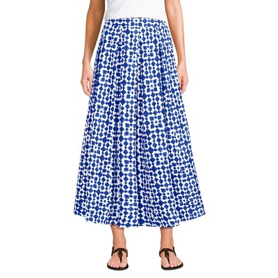 Lands' End Women's Poplin Godet Maxi Skirt