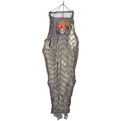 Sunstar Shaking Reaper in a Cage Halloween Decoration -  41 in - Gray