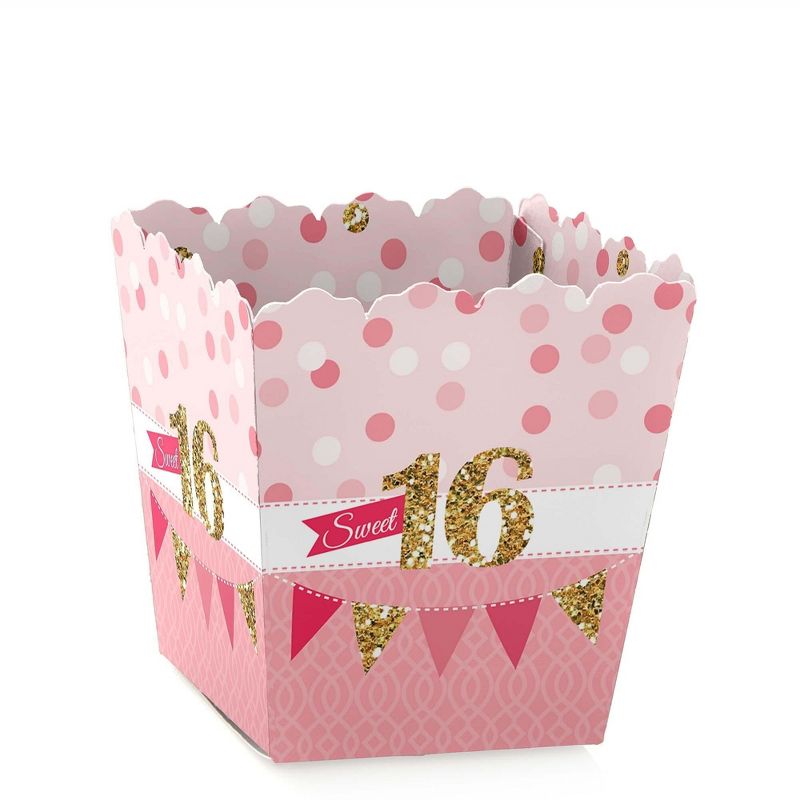 Big Dot of Happiness Sweet 16 - Party Mini Favor Boxes - Birthday Party Treat Candy Boxes - Set of 12, 1 of 6