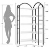 Corner Bookshelf Arched Bookcase, L Shaped Bookshelf Industrial Corner Shelf, Large Bookshelf with Metal Frame - 2 of 4