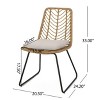 Sapphtopaz Patio Dining Chairs Set of 2 Rattan Patio Chairs with 2 Cushions for Patio, Outside, Living Room - 3 of 4