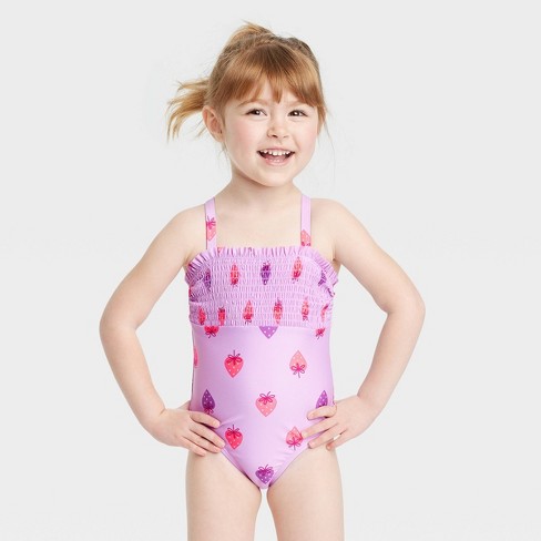 Toddler Girls' Strawberry One Piece Swimsuit - Cat u0026 Jack™ Purple : Target
