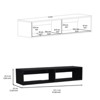 SEVOBAL TV Stands and Consoles Floating TV Stand Space Saving Design with Functional Shelves for Living Room, Black, 12.6"*47.68"*9.96" - 2 of 4