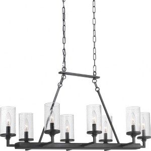 Progress Lighting Gresham 8-Light Chandelier, Graphite Finish, Seeded Glass Shades - 1 of 4