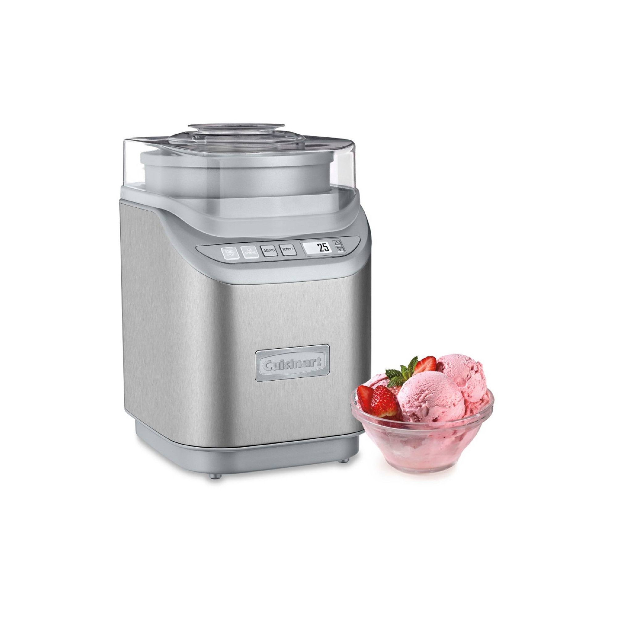 Cuisinart Cool Creations Electronic Ice Cream Maker - Brushed Metal- ICE-70P1: 2-Qt Stainless Steel, 25-Min Cycle, 300W