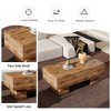 Maggift Patio End Tables, Faux Wood Design Coffee Table for Living Room, Patio, Bedroom, Brown, 43.3"*21.6"*17.2" - 2 of 4