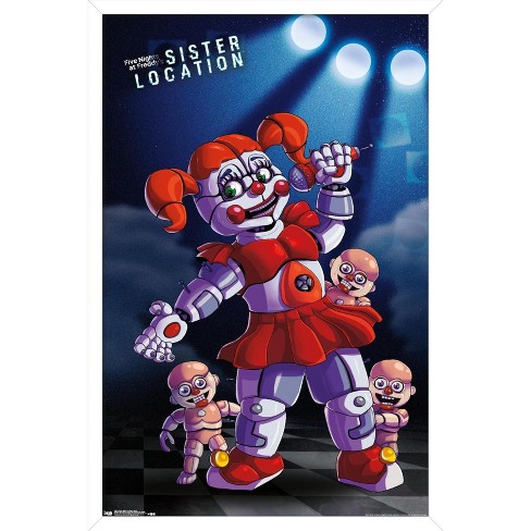 Trends International Five Nights At Freddy S Sister Location Baby Framed Wall Poster Prints White Framed Version 14 725 X 22 375 Target