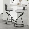 SKRAN Armless Velvet Barstools with Back Set of 2 Upholstered Counter Height Barstools with Metal Frame for Kitchen, Dining, and Living Room - 3 of 4