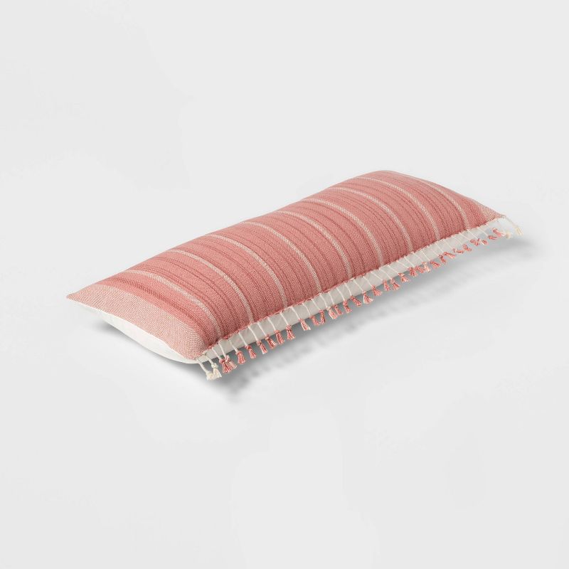 Oversized Oblong Woven Stripe Tassel Decorative Throw Pillow - Threshold™, 3 of 11