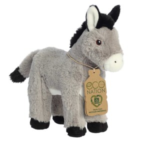 Aurora Small Donkey Eco Nation Eco-Friendly Stuffed Animal Gray 8.5" - 1 of 4