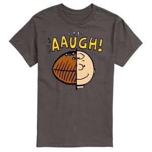 Men's - Peanuts - C Brown Half Football Head Short Sleeve Graphic T-Shirt - 1 of 4
