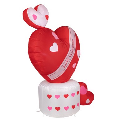 5' Red and White Inflatable Valentine's Day Heart Lawn Decoration