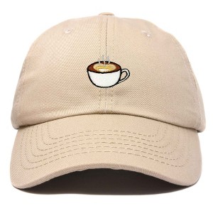 Dalix Cappuccino Embroidered Coffee Brew Cotton Dad Hat Baseball Cap Womens - 1 of 4