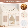 Etokfoks Kids Indoor Play Tent with Mat Tassel Garland Star Lights 1 Set Toddler Playhouse for Boys Girls Ages 3 Birthday Gift - 2 of 4