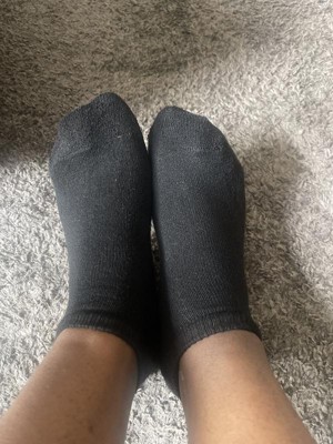 Hanes Women's Extended Size 10pk No Show Socks - Black 8-12 : Target