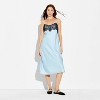 Women's Lace Trim Satin Midi A-Line Dress - Wild Fable™ - 2 of 3