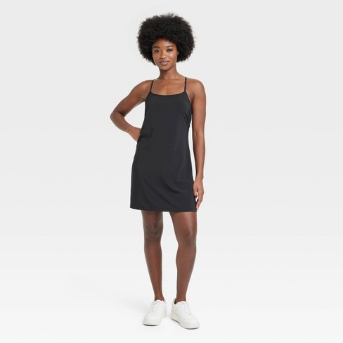 Athleta black dress with built-in bra size Small Strappy