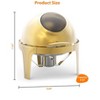 GustoWave 6.3 Qt. Stainless Steel Chafing Dish Buffet Server with Visible Roll Top, Food Pan & Water Pan - 2 of 4