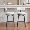 Boucle Upholstered Swivel Bar Stools with Metal Legs and Footrest for Kitchen, Dining or Home Bar (Set of 2) - 4 of 4