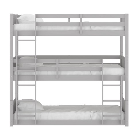 Twin Capri Wood Triple Bunk Bed Gray, Better Homes And Gardens Tristan Triple Bunk Bed