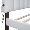 Sapphtopaz Bed Frame with Teddy Vertical Stripes LED Headboard Upholstered Platform Bed for Bedroom, Apartment - 3 of 4