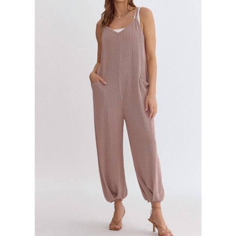 Women s Ribbed Oversized Jumpsuit Entro Target