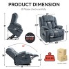 Electric Chair Recliner With Lumbar Heat And 8-Point Vibration Massage,Power Lift Chairs For Elderly,Chenille Lift And Recline Chairs-Cuddlewood - 4 of 4