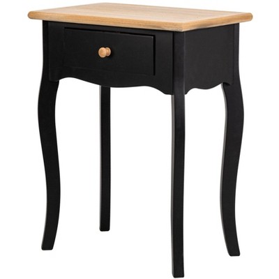 Nordlys Solid Wood Black Nightstand Classic Style Bedroom