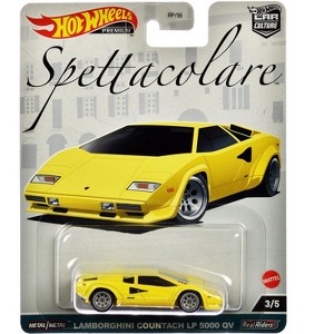Lamborghini Countach LP 5000 QV Yellow "Spettacolare" Series Diecast Model Car by Hot Wheels - 1 of 3