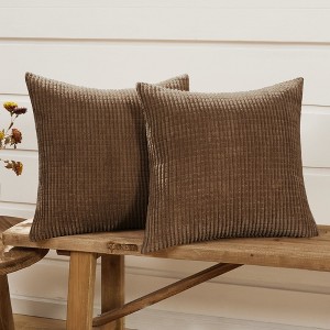 Deconovo Corduroy Decorative Throw Pillow Covers, 2-Pack, OEKO-TEX, Zippered - 1 of 4