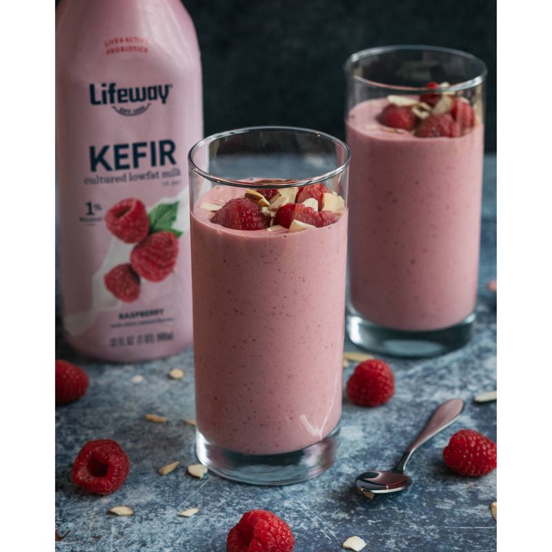 Lifeway Kefir Raspberry Low Fat Milk Smoothie - 32 fl oz, 3 of 5
