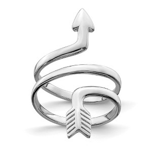 Black Bow Jewelry Rhodium Plated Sterling Silver Arrow Wrap Toe Ring - 1 of 2