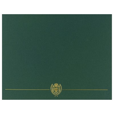 Great Papers Classic Crest Certificate Holders 12" x 9.38" Hunter Green 25/Pack (903118PK5)