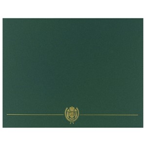 Great Papers Classic Crest Certificate Holders 12" x 9.38" Hunter Green 25/Pack (903118PK5) - 1 of 3