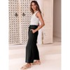 Garvee Womens Wide Leg Pants Casual High Waist Elastic Drawstring Loose Flowy Trousers with Pockets - 2 of 4