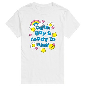 Men's - Instant Message - Cute Gay Ready Slay Short Sleeve Graphic T-Shirt - 1 of 4