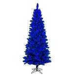 Vickerman Artifical Flocked Turquoise Slim Fir Christmas Tree