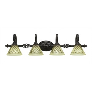 Toltec Lighting Elegante 4 - Light Vanity in  Dark Granite with 7'' Chocolate Icing Shade - 1 of 1