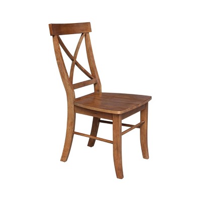 White Cross Back Solid Wood Side Chair