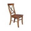 International Concepts Set of 2 X Back Chairs with Solid Wood Seat Distressed Oak : Hardwood Frame, Mid-Century Style - image 3 of 4